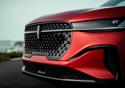 The sleek grille of a 2024 Lincoln Nautilus® SUV with the available Jet Appearance Package makes a bold statement. | Rogers Lincoln in Midland TX